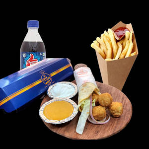 Chicken Popcorn Wrap Combo ( Fries + Drink )