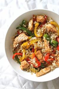 Chicken Bellpepper With Brown Rice