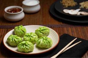 Veg Cheese Mushroom Steamed Momos (6pcs)