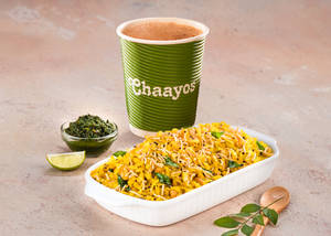 Desi Chai with Mom's Poha