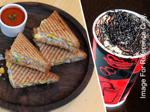 Corn Cheese Sandwich + Cold Coffee     