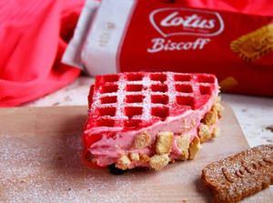 Pink Biscoff Crunch Waffle