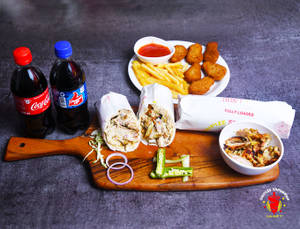 Chef Shawarma + Fully Loaded Shawarma + French Fries + Chicken Nuggets + Cold Drink