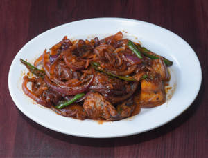Pork Dry Fry With Onion & Capsicum