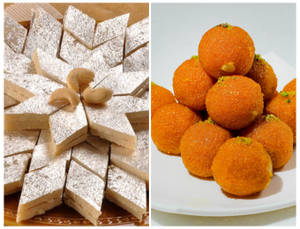 Kaju Burfi(250 Gms) + Mothichoor Laddu(250 Gms)