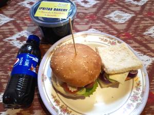 Veg Burger (1pcs) + Veg Cheese Sandwich (1pcs)+ Coke