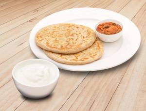 Stuffed Aloo Paratha with curd and Pickle