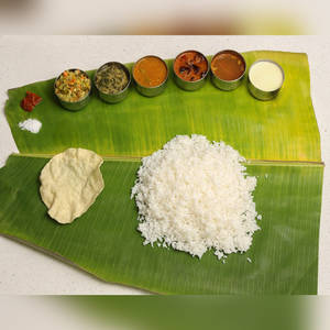 Veg  Meals (Sambar, rasam, moru curry, kootu, poriyal, karakolambu, rice.)