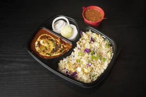 Butter Chicken + Fried Rice + Salad +pickle Thali