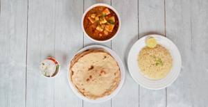 Chola Paneer + 4 Roti + Rice + Pickles + Salad