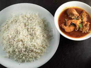 Jeera Rice With Chicken Curry