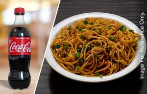 Veg Chilli Garlic Noodles + Coke