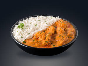 Butter Chicken Rice + Mango Juice