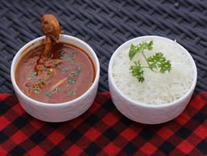 2 Pcs Kadai Chicken + Steamed Rice 