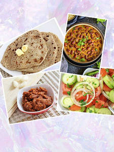 Rajma Masala (250 Ml)+3 Pcs Butter Partha+ Salad+ Lasun Chutney
