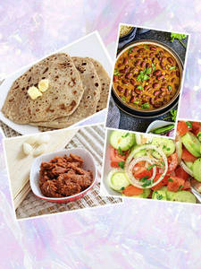Rajma Masala (250 Ml)+3 Pcs Butter Parantha+ Salad+ Lasun Chutney