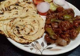 Chicken Chilli With Laccha Paratha