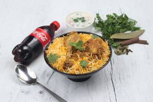 Hyderabadi Chicken Biryani With Cold Drink [250 Ml]