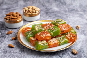 Green & Orange Badami Halwa
