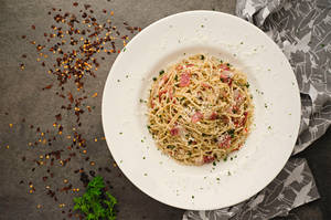 Bacon Chilli Garlic Spaghetti Pasta