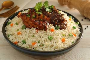 Veg Fried Rice + Half Dry Pepper Chicken