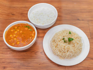 Chole Rice + Raita