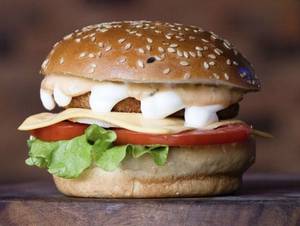 Veg  Burger + Cheese Garlic Bread + Fries + Mocktails