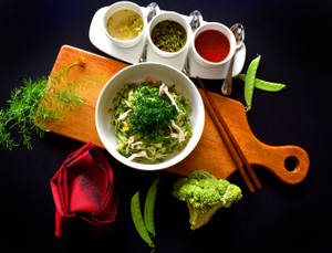 Vegetable Spinach Flat Noodles