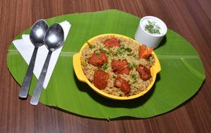 Dum Mushroom Kebab Biryani