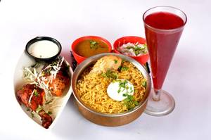 Chicken 65 Briyani + Pepper Bbq Chicken 1/4 +arabian Grape Juice