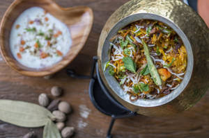 Veg Biryani With Raita
