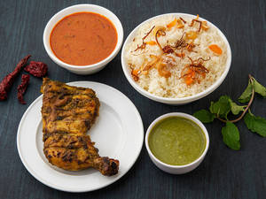 Ghee Rice With Bbq Chicken