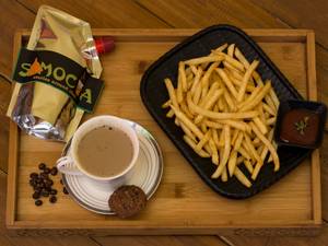 Classic Hot Coffee With French Fries