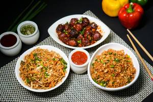 Noodles + Fried Rice + Manchurian 