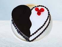 Chocolate Vanilla Heart Shape Cake