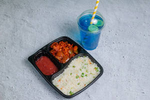Veg Fried Rice + Paneer Chilly + Blue Lemonade