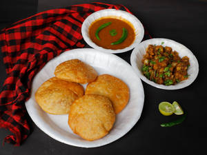 Khasta Kachori Per Plate(2 Pcs) (Served with Aloo Sabzi, Matar Sabzi, Pickle and Salad)