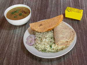 Dal Fry With Rice and Roti Combo