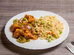 Chilli Paneer with Veg Fried Rice