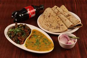 Bhindi Masala + Dal Fry + 4 Tawa Roti + Coke 250 Ml