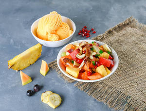Fruit Salad With Mango Ice Cream