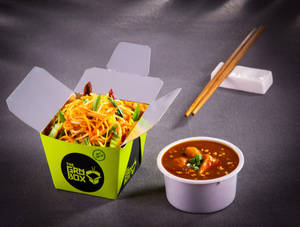 Schezwan Noodles With Paneer Manchurian (little Box)
