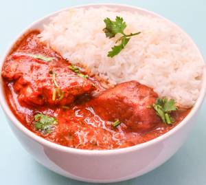 Butter Chicken Rice Bowl With Raita