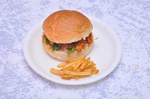 Chicken Cheese Burger [ served with sauce]
