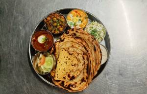 Paratha Thali with Rice