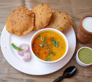 Bedmi Puri+ Sweet Lassi