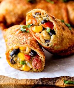 Mexican Crispy Veg Rolls [bellpeppers,jalapenos,golden Corn,mozzarella,cheddar]
