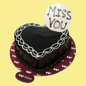 Love U Heart Shape Chocolate Cake