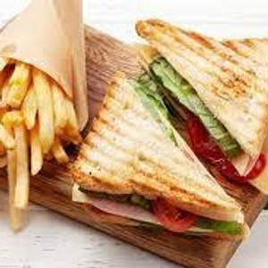 Veg Cheese Grilled Sandwich + French Fries Combo.