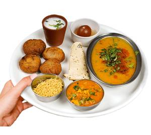 Dal Bati With Ghee + Rice + Butter Millk